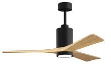 Matthews Fan Company PA3-BK-LM-52 - Patricia - 3 - 52" Three Blade Ceiling Fan - 5CCT Integrated LED - Matte Black Finish