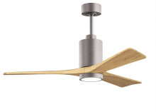 Matthews Fan Company PA3-BN-LM-52 - Patricia - 3 - 52" Three Blade Ceiling Fan - 5CCT Integrated LED - Brushed Nickel Finish