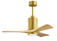 Matthews Fan Company PA3-BRBR-LM-42 - Patricia - 3 - 42" Three Blade Ceiling Fan - 5CCT Integrated LED - Brushed Brass Finish