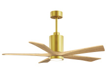 Matthews Fan Company PA5-BRBR-LM-52 - Patricia - 5 - 52" Five Blade Ceiling Fan - 5CCT Integrated LED - Brushed Brass Finish