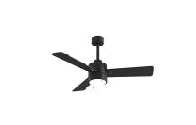 Matthews Fan Company SS-BK-BK-42 - Steven - 42 Three Blade Ceiling Fan - Integrated LED - Matte Black Finish - Matte Black Blades