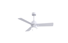 Matthews Fan Company SS-MWH-MWH-42 - Steven - 42 Three Blade Ceiling Fan - Integrated LED - Matte White Finish - Matte White Blades