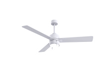 Matthews Fan Company SS-MWH-MWH-52 - Steven - 52 Three Blade Ceiling Fan - Integrated LED - Matte White Finish - Matte White Blades