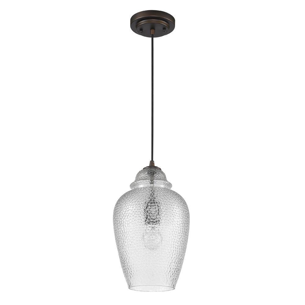 Brielle Indoor 1-Light Mini Pendant W/Glass Shade In Oil Rubbed Bronze