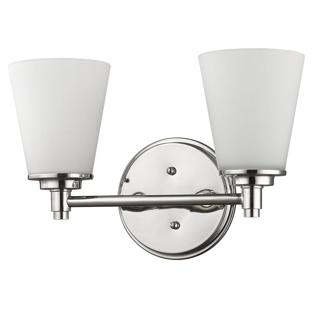 Conti Indoor 2-Light Bath W/Glass Shades In Polished Nickel