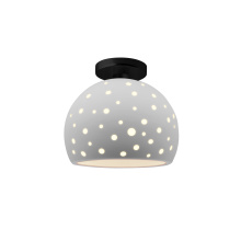 Justice Design Group CER-6359-BIS-MBLK - Perforated Medium Globe Semi-Flush