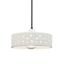 Justice Design Group CER-6467-BIS-MBLK-BKCD - Perforated Dish 1-Light Pendant