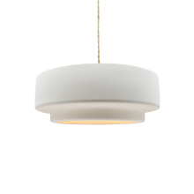 Justice Design Group CER-6540-BIS-NCKL-BEIG-TWST - Small Tier 1-Light Pendant