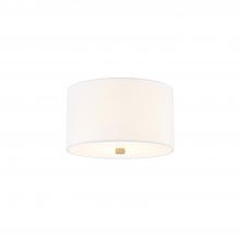 Justice Design Group FAB-9730-WHTE-BRSS - Classic 11" Drum Flush-Mount