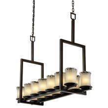 Justice Design Group GLA-8764-16-WTFR-DBRZ - Dakota 14-Light Bridge Chandelier (Tall)