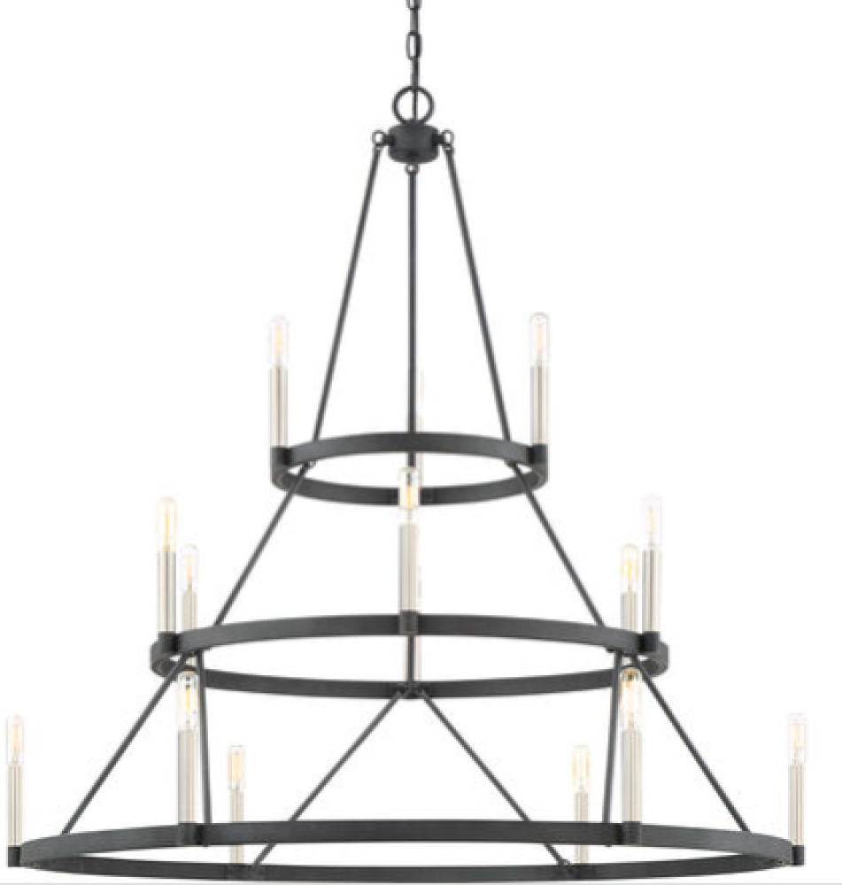Doran 15-Light Mottled Black Chandelier