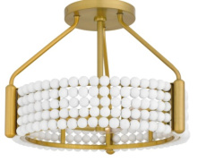 Quoizel MOL1716BRG - Molly 3-Light Brushed Gold Semi-Flush Mount