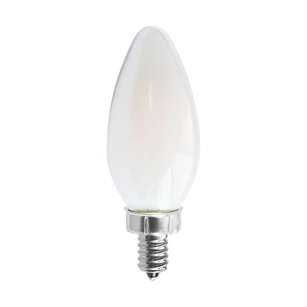 8 Watt C11 LED Filament; Frosted; Candelabra base; 2700K; 90 CRI; 760 Lumens; 120 Volt