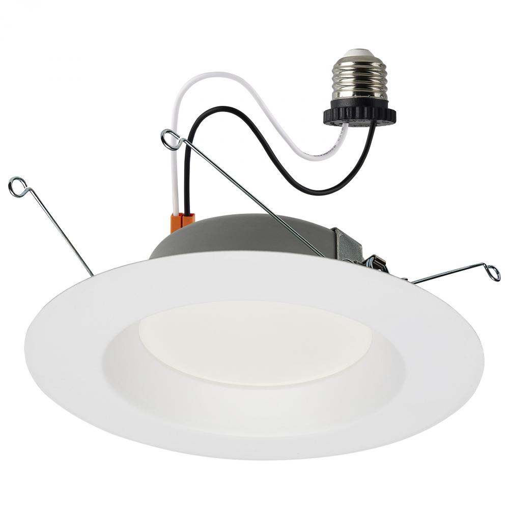 12.5 Watt LED Downlight Retrofit; 5-6"; 4000K; 120 Volts; Dimmable; White Finish