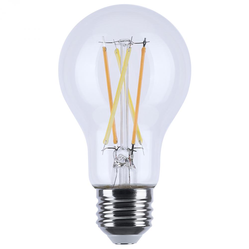 8 Watt LED A19; 3000K-2000K Warm Dimming; Medium Base; Clear Finish