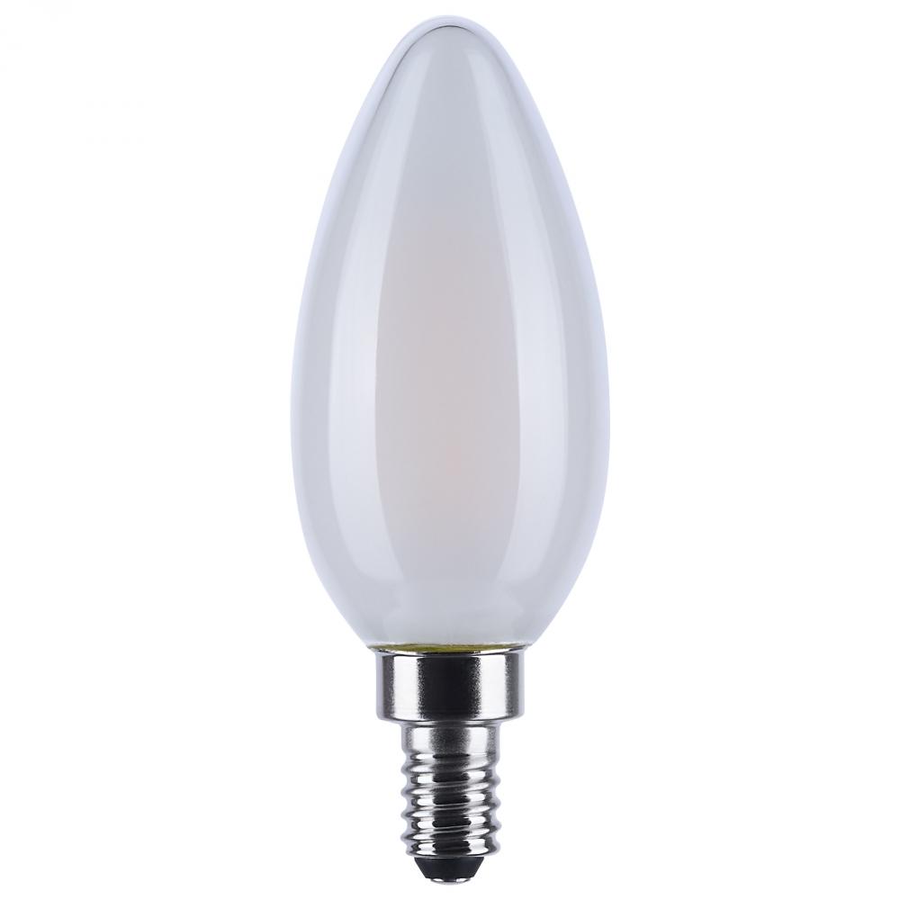 4.5 Watt LED B11; 3000K-2000K Warm Dimming; Candelabra Base; Frost Finish