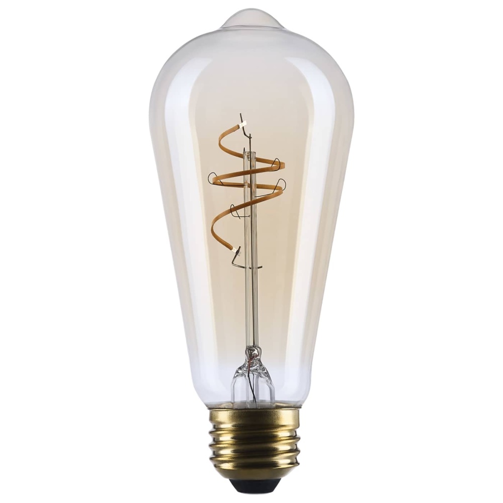 5.5W ST19 LED 90CRI 2000K 500LM E26 Glass Clear Amber Coil Filament Dimmable 1 Pack