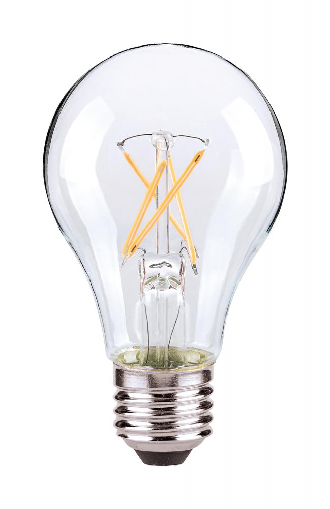 8 Watt A19 LED Filament; Clear Finish; Medium base; 2700K; 120 Volt