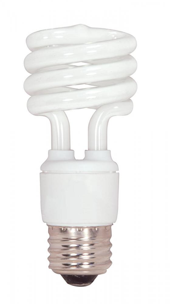 13 Watt; Mini Spiral Compact Fluorescent; 4100K; 82 CRI; Medium base; 120 Volt; Shatter Proof