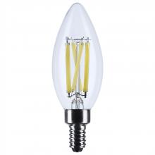 Satco Products Inc. S12496 - 8 Watt B11 LED; Candelabra Base; Candle-Tip; Clear; 3500K CCT; 120 Volt