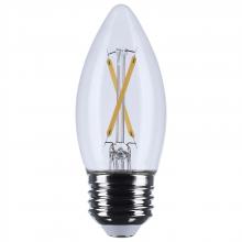 Satco Products Inc. S12499 - 3 Watt B11 LED; Medium Base; Clear; 3000K CCT; 120 Volt
