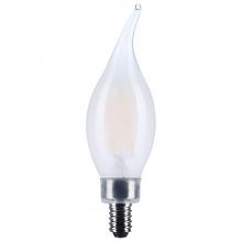 Satco Products Inc. S12507 - 4 Watt CA10 LED; Candelabra Base; Frost Finish; 3500K CCT; 120 Volt
