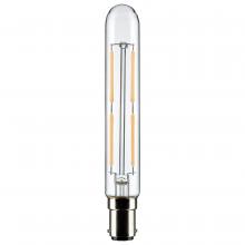 Satco Products Inc. S21374 - 4 Watt T6.5 LED; Clear; Double Contact Bayonet Base; 3000K; 400 Lumens; 120 Volt