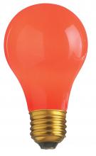 Satco Products Inc. S6090 - 25 Watt A19 Incandescent; Ceramic Red; 1000 Average rated hours; 15 Lumens; Medium base; 130 Volt
