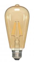 Satco Products Inc. S9578 - 4.5 Watt ST19 LED Filament; Transparent Amber; Medium base; 2000K; 350 Lumens; 120 Volt