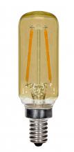 Satco Products Inc. S9873 - 2.5 Watt T6 LED Filament; Amber; Candelabra base; 2000K; 150 Lumens; 120 Volt