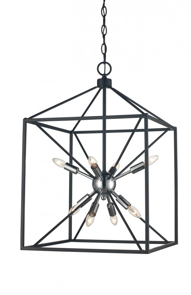 8LT PENDANT SPUTNIK CAGE-PC/BK