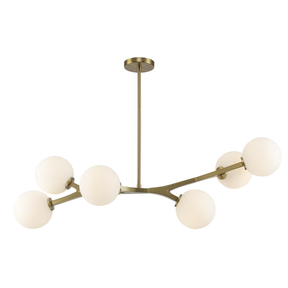 6LT PENDANT-ANGLED ARMS-WHITE