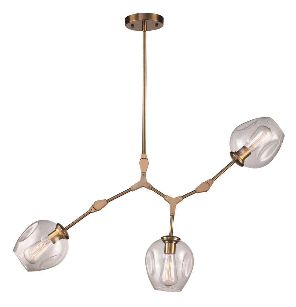 Quantum 30-In. 3-Light, 3-Shade Indoor Pendant