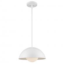 Trans Globe PND-2240 WH - 1LT PEND-12" METAL SHADE+GLOBE