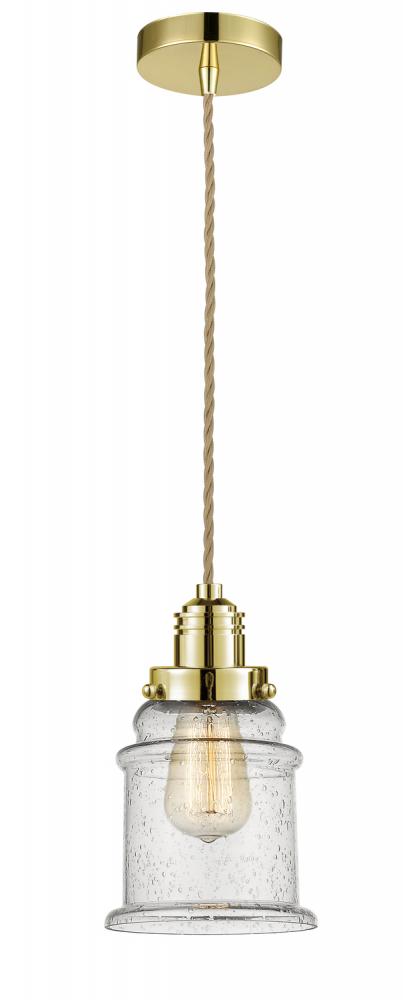 Winchester - 1 Light - 8 inch - Gold - Cord hung - Mini Pendant
