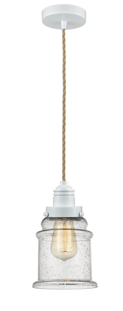 Winchester - 1 Light - 8 inch - White - Cord hung - Mini Pendant