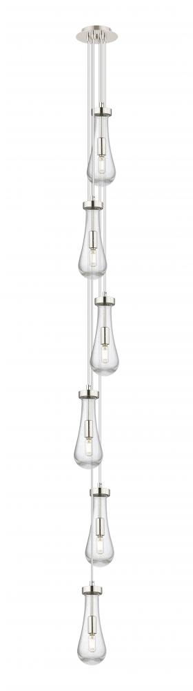 Owego - 6 Light - 7 inch - Brushed Polished Nickel - Multi Pendant