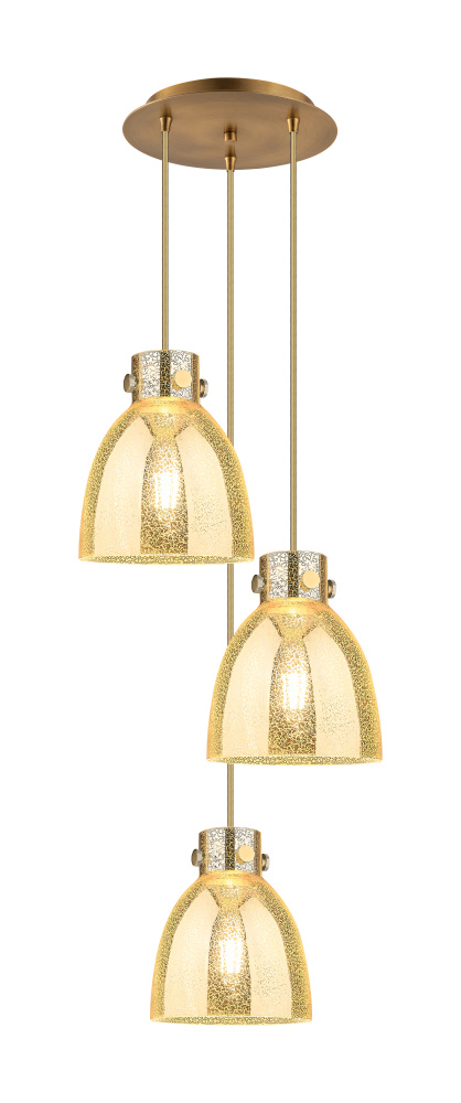 Newton Bell - 3 Light - 16 inch - Brushed Brass - Multi Pendant