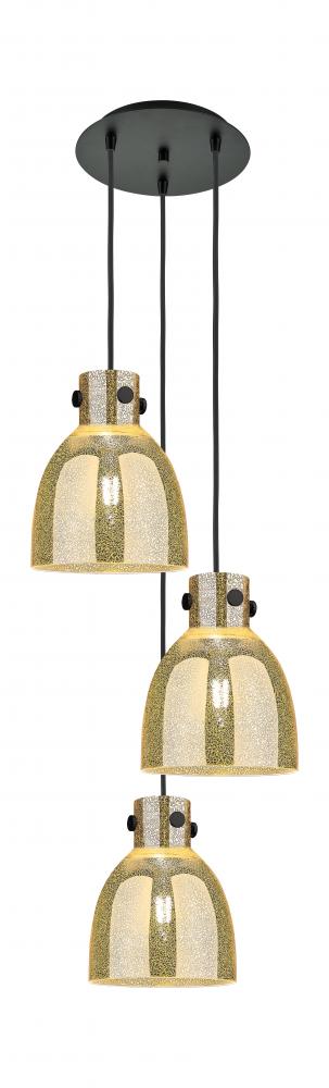 Newton Bell - 3 Light - 16 inch - Matte Black - Multi Pendant