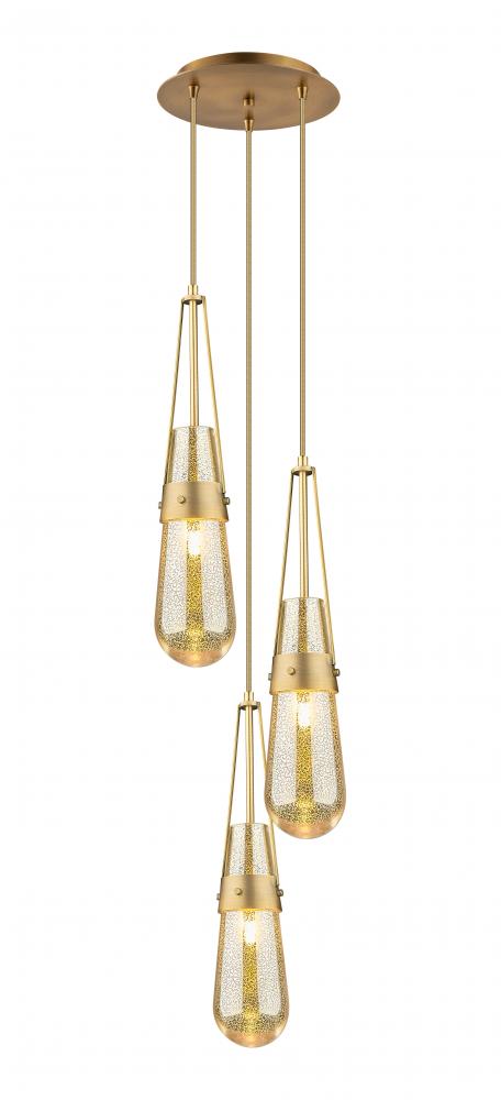 Milan - 3 Light - 12 inch - Brushed Brass - Multi Pendant