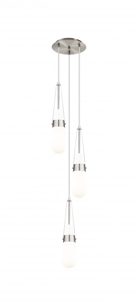 Milan - 3 Light - 12 inch - Brushed Satin Nickel - Multi Pendant