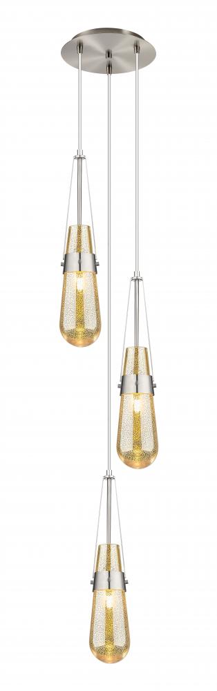 Milan - 3 Light - 12 inch - Brushed Satin Nickel - Multi Pendant