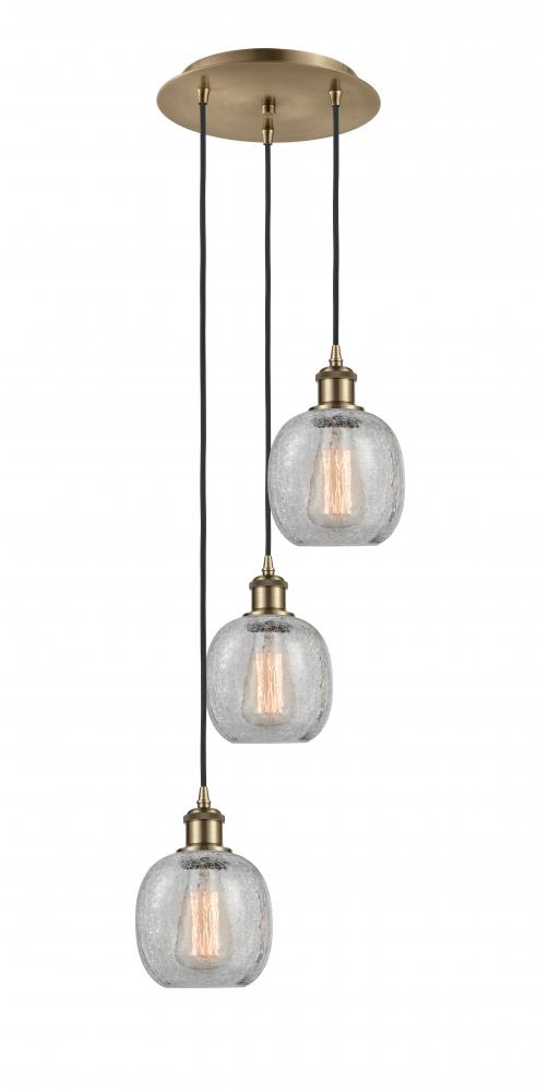 Belfast - 3 Light - 13 inch - Antique Brass - Cord Hung - Multi Pendant