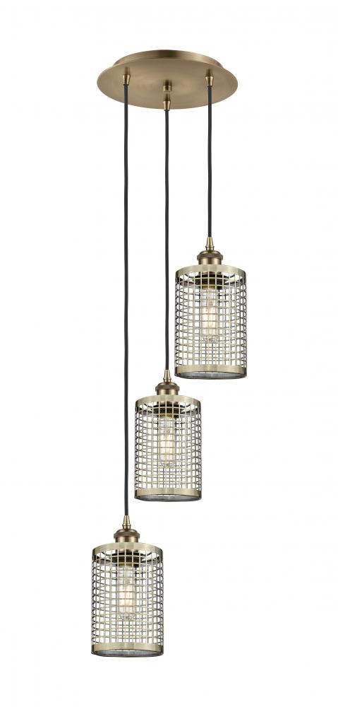 Nestbrook - 3 Light - 11 inch - Antique Brass - Cord hung - Multi Pendant