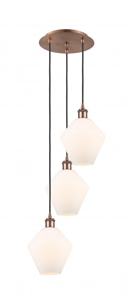 Cindyrella - 3 Light - 15 inch - Antique Copper - Cord Hung - Multi Pendant