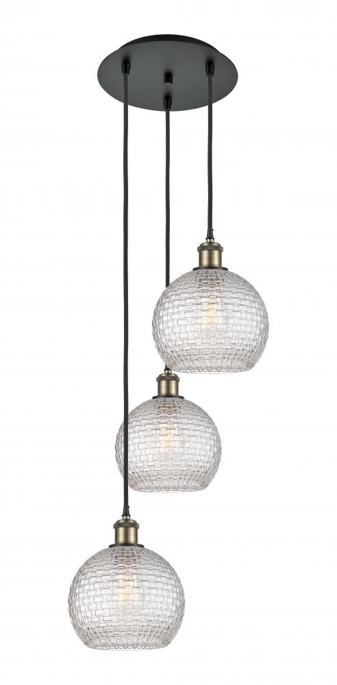 Athens - 3 Light - 15 inch - Black Antique Brass - Cord Hung - Multi Pendant