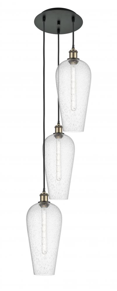 Chelsea - 3 Light - 15 inch - Black Antique Brass - Cord Hung - Multi Pendant