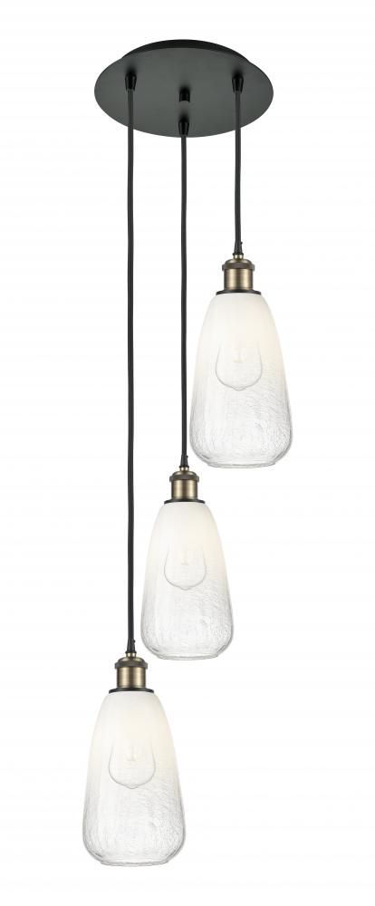 Brookhaven Almond - 3 Light - 13 inch - Black Antique Brass - Cord Hung - Multi Pendant