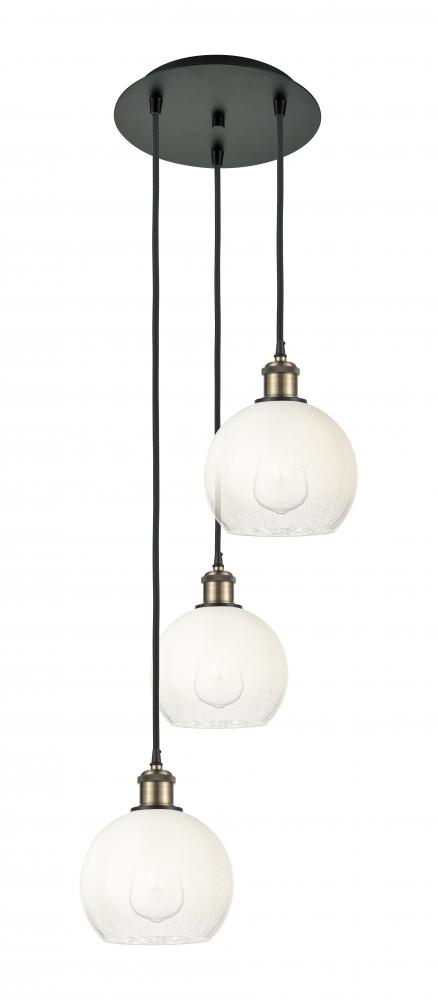 Brookhaven Globe - 3 Light - 14 inch - Black Antique Brass - Cord Hung - Multi Pendant