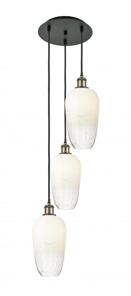 Brookhaven Flute - 3 Light - 14 inch - Black Antique Brass - Cord Hung - Multi Pendant